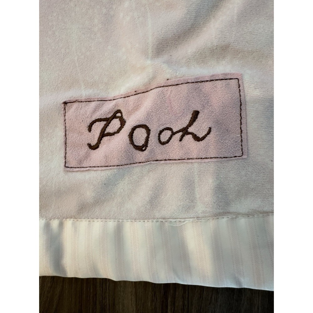 Disney Classic Winnie Pooh Pink Baby Blanket Satin Trim 28x38" Girl Nursery